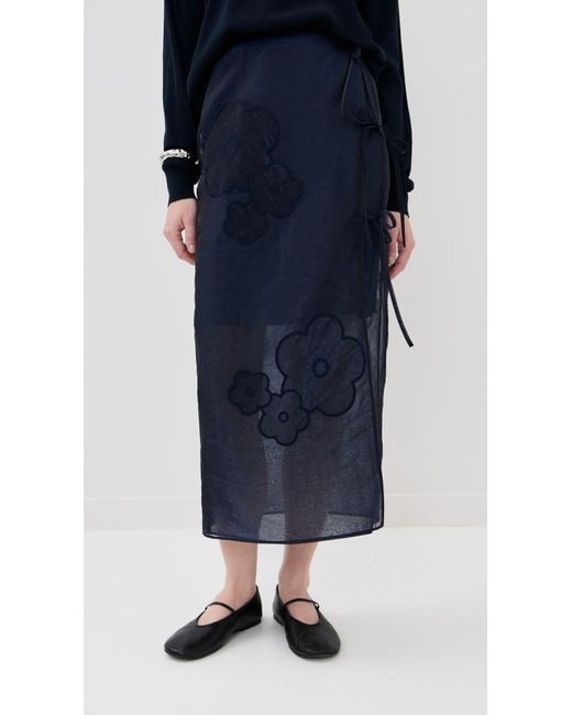【Cecilie Bahnsen】APRIL SKIRT APRIL | SKIRT LIQUID MYRTIA NAVY