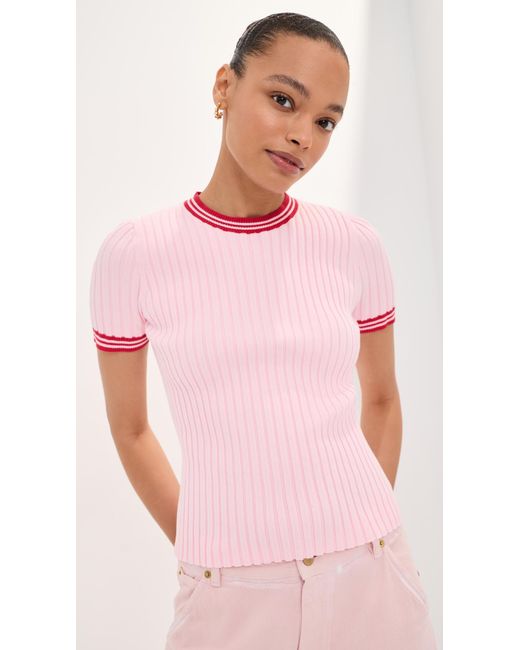Le Bos Pink Ringer Tee