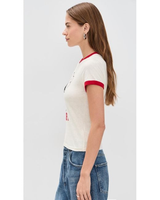 Re/done Black 60S Snoopy Slim Ringer Tee