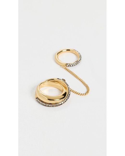 DEMARSON White Maxwell Ring Cuffs