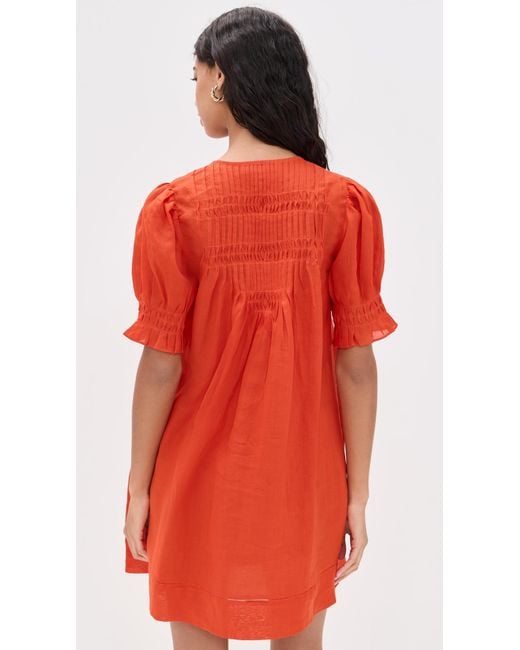 Sea Red Zora Solid Button Down Dress