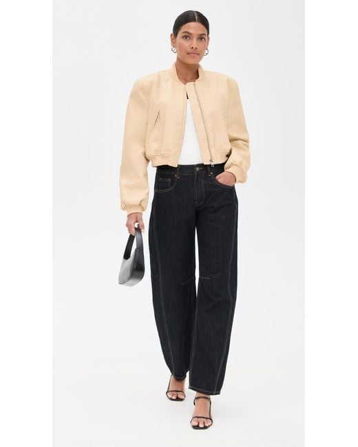 Lioness Blue Allure Faux Leather Bomber Jacket