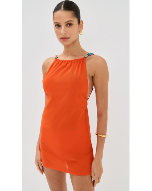 STAUD Ramon Mini Dress in Orange | Lyst
