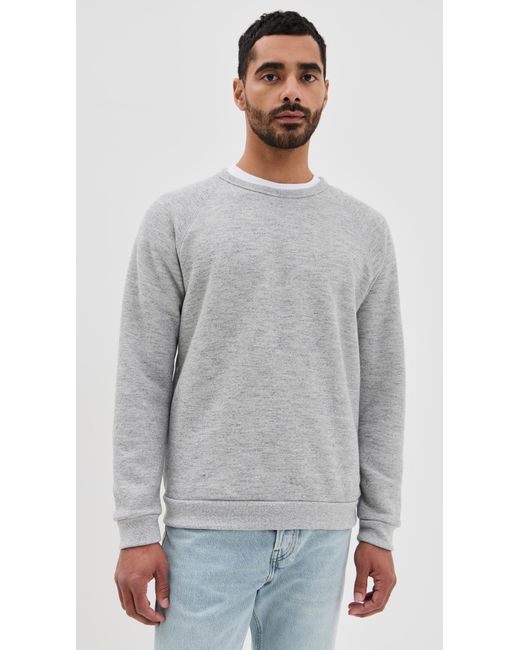 Marine Layer Gray Mock Twist Sherpa Crew Pullover for men