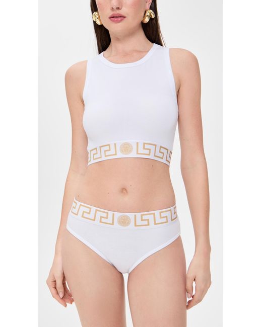 Versace White Logo Jersey Underwear