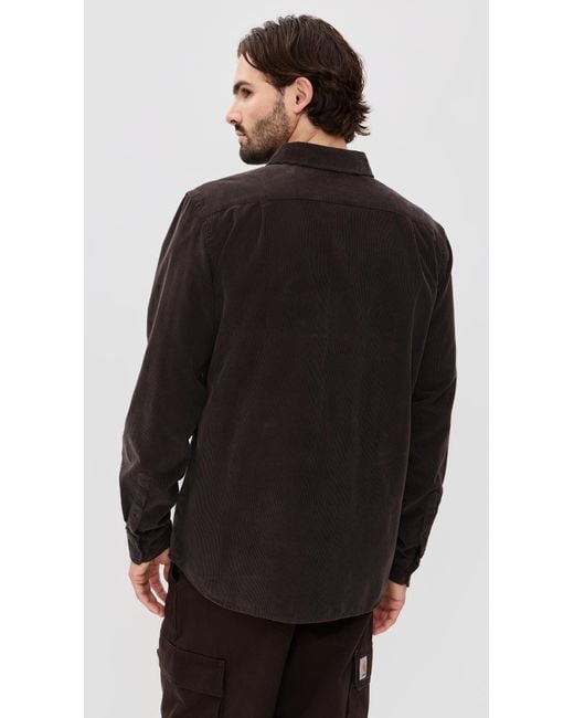 Lacoste Black Corduroy Button Down Shirt for men
