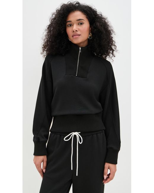 Le Bos Black Thea Quarter-Zip Pullover