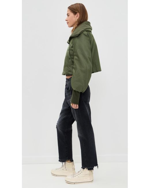 R13 Green Oversized Padded Flight Jacket