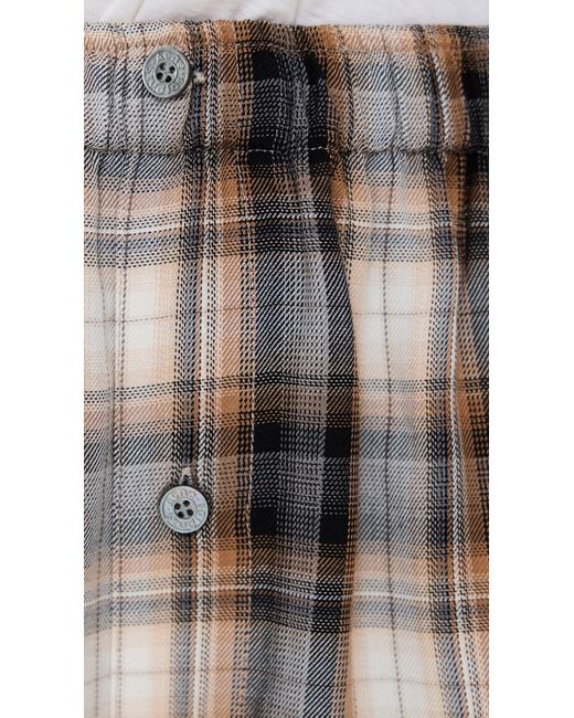 Acne Black Check Flannel Shorts