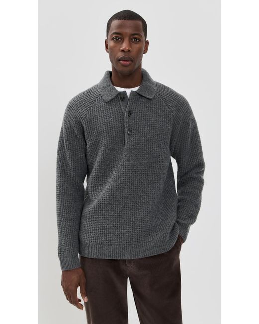 Closed Black Knitted Polo for men