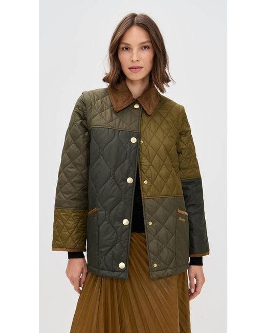 Barbour Green Lorrie Quilted Barn Jacket