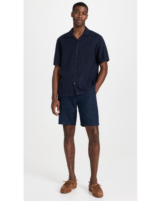 NN07 Blue Seb Linen Shorts for men