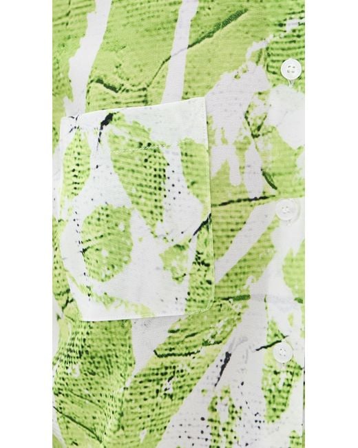 Stella Jean Green Printed Button Up