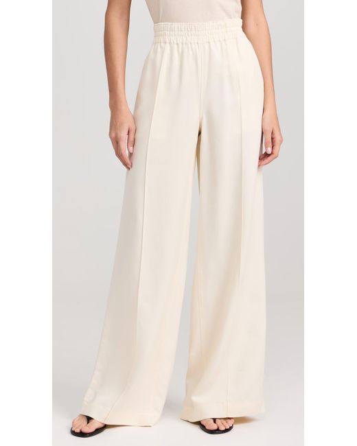 PAIGE White Harper Pants With Elastic Waistband