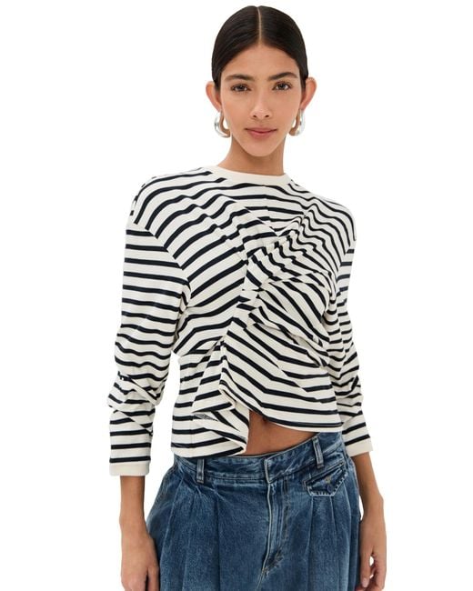 A.W.A.K.E. MODE Black A. W.A. K.E. Mode Long Sleeve Knotted Jersey Top