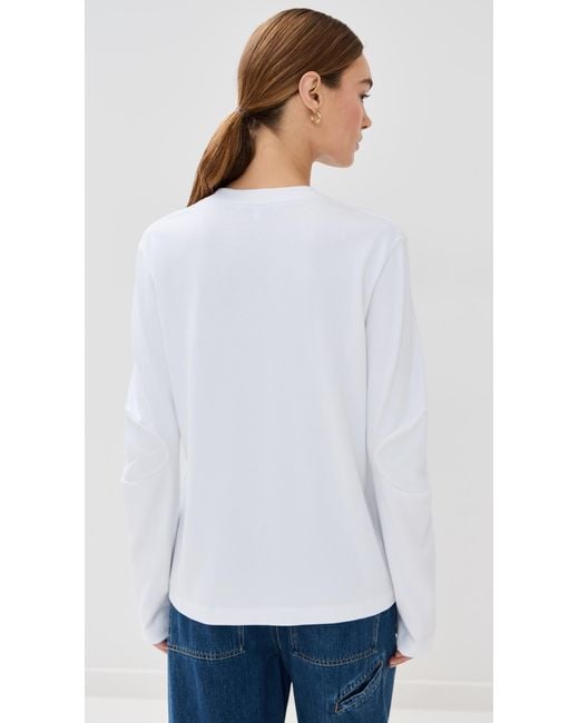 Tibi White Perfect T-Shirt With Gusset Elbow Sleeve