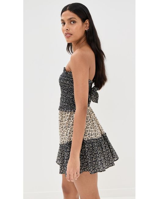 Sea Black Panna Color Block Smocked Coverup