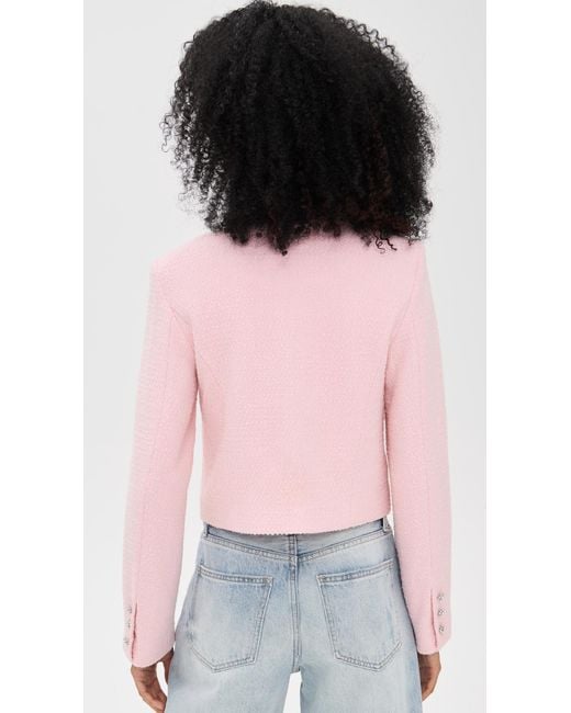 Endless Rose Pink Tweed Buttoned Jacket
