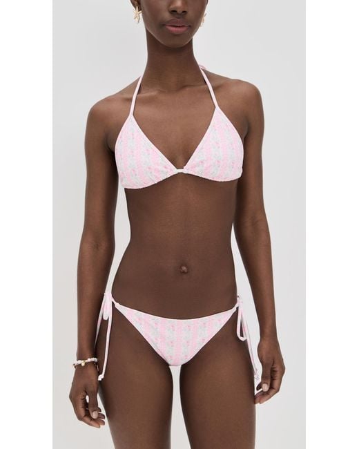LoveShackFancy Brown Harbor Bikini Set