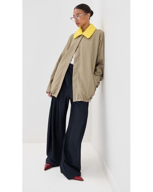 Tibi Natural Lotte Nylon Carcoat With Removable Sherpa