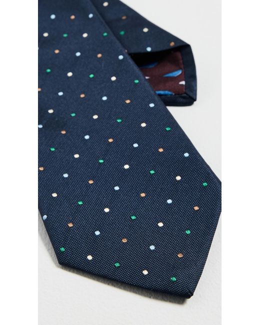 Paul Smith Blue Polka Silk Tie for men
