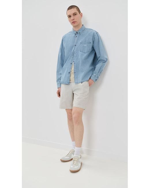 Rhythm Green Seersucker Stripe Jam 9 for men