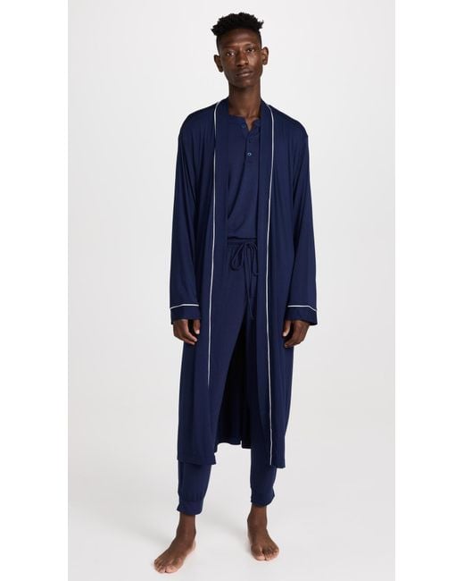 Eberjey Blue William Modal Robe for men