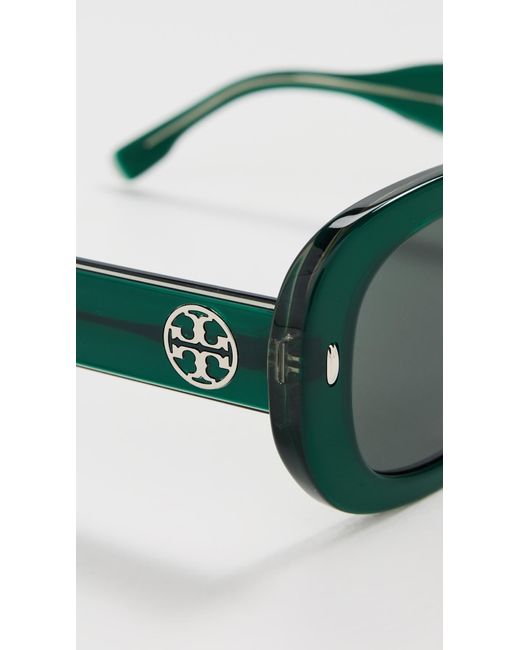 Tory Burch Green Square Sunglasses