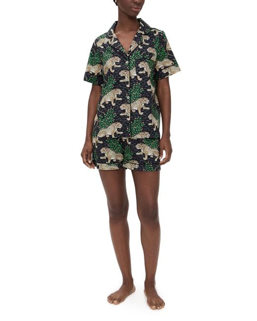 Printfresh Black Bagheera Shorts Pj Set