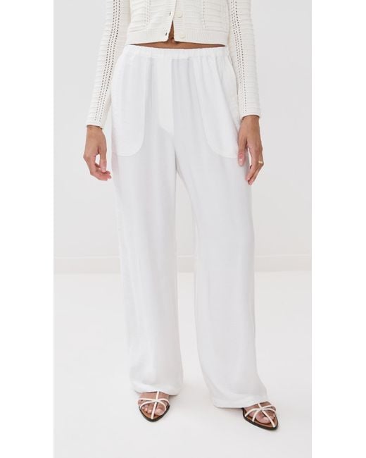 SABLYN White Lenon Utility Pull On Pants