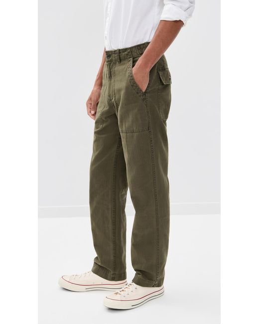 Alex Mill Green Herringbone Field Pant for men