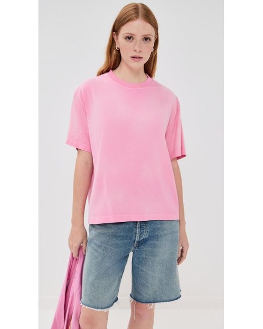 The Elder Statesman Pink Sunbleached Oversized Tee