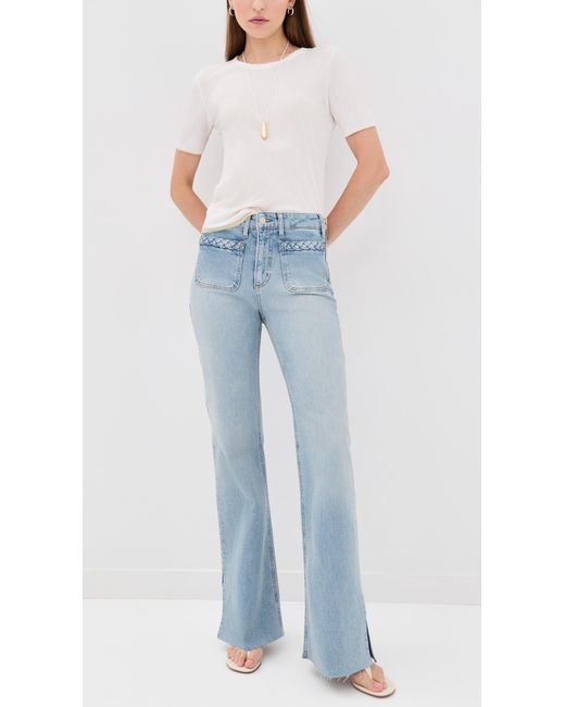 PAIGE Blue Sofia Braided Patch Pocket Jeans