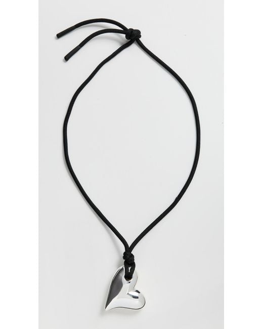 Jenny Bird Black Art Heart On A String Necklace