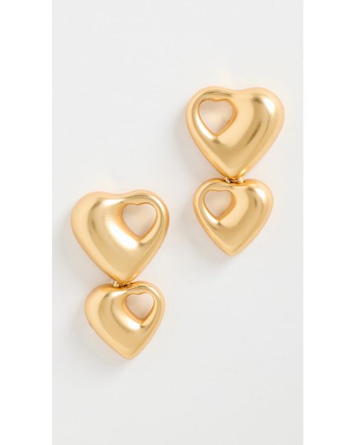 Madewell Multicolor Cutout Heart Statement Puffy Earrings