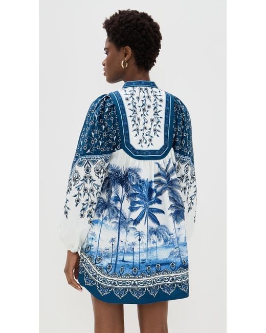 FARM Rio Palm Tree Beach Mini Dress in Blue | Lyst FARM Rio Palm Tree Beach Mini Dress in Blue | Lyst