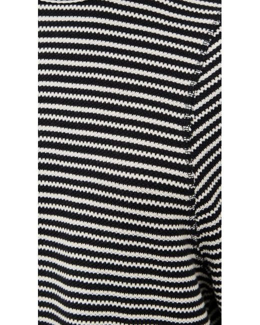 Madewell Black Striped Curved Long-Sleeve Tee
