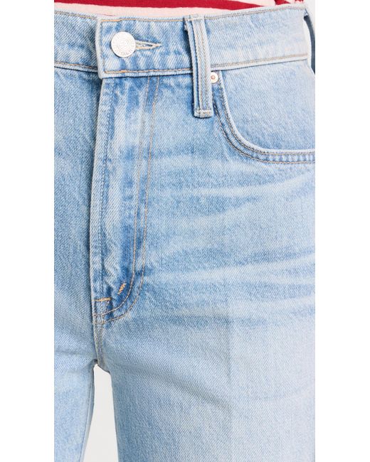 Mother Blue The Rambler Zip Fray Jeans