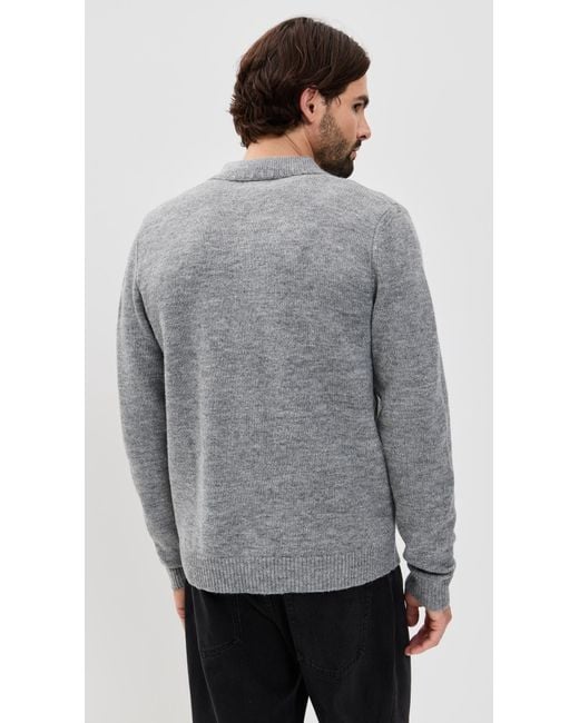 Rhythm Gray Mohair Whip Stitch Knit for men