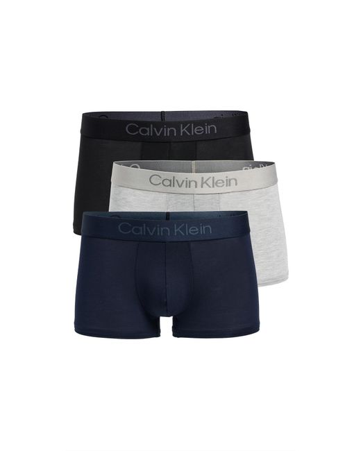 Calvin Klein Blue Ultra Soft Modal 3-Pack Trunks for men