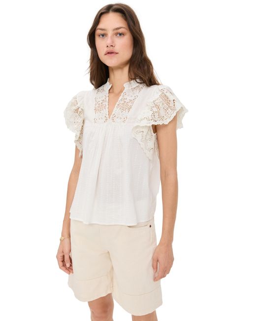Ulla Johnson Multicolor Jolie Flutter Sleeve Top