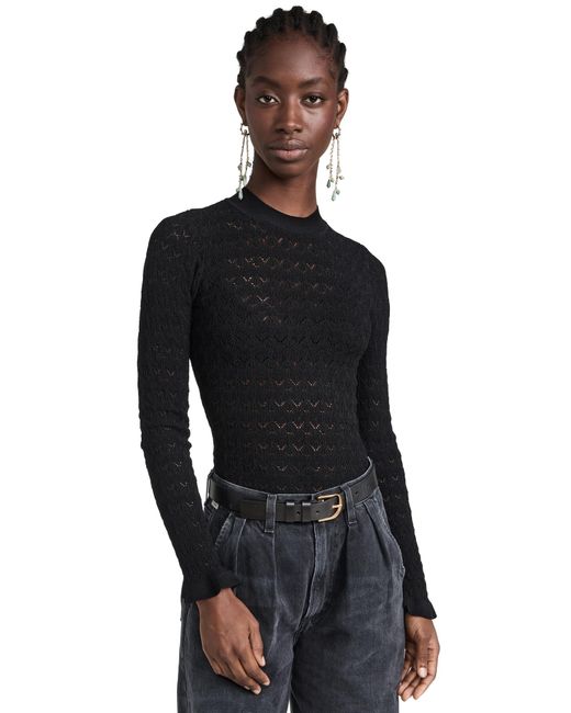 Sea Black Rue Fine Knit Gauge Knit High Neck Sweater