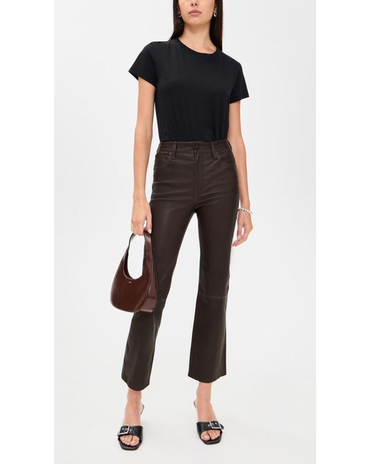 FRAME Black The Leather Reboot Crop Pants