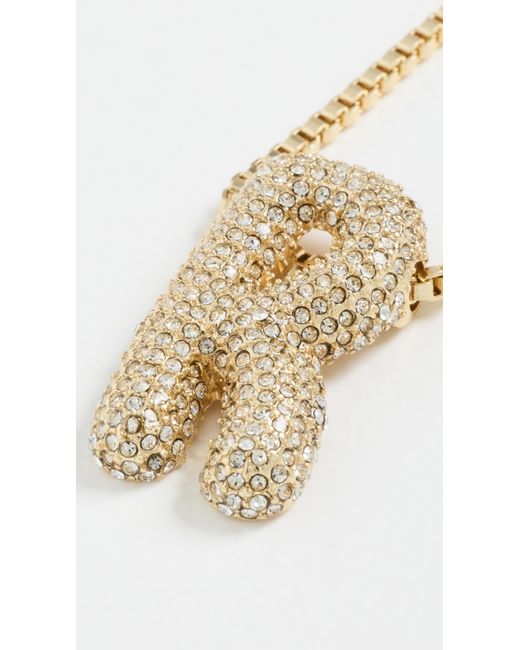 BaubleBar White Pave Bubble Initial Necklace