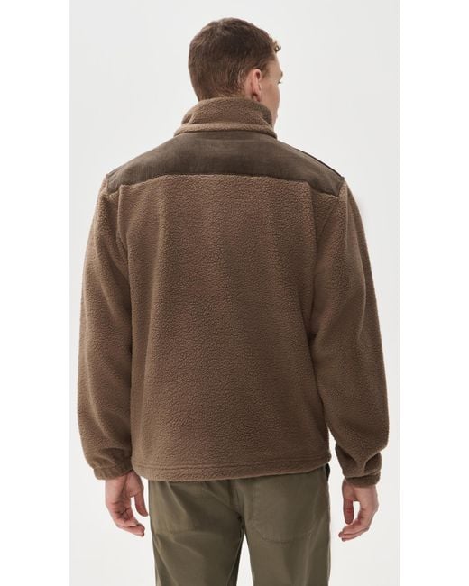 Rhythm Brown Stables Half Zip Jacket for men