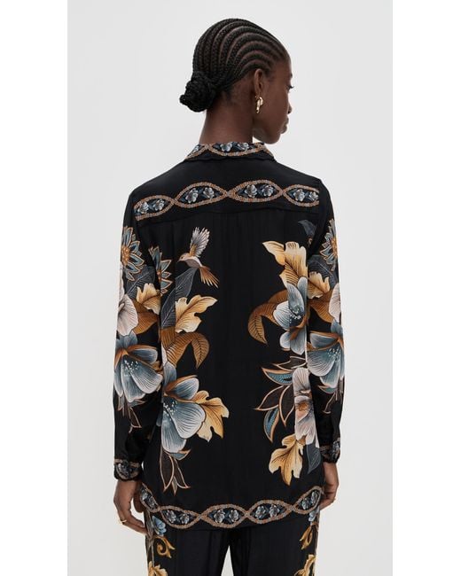 Farm Rio Black Button Down Shirt