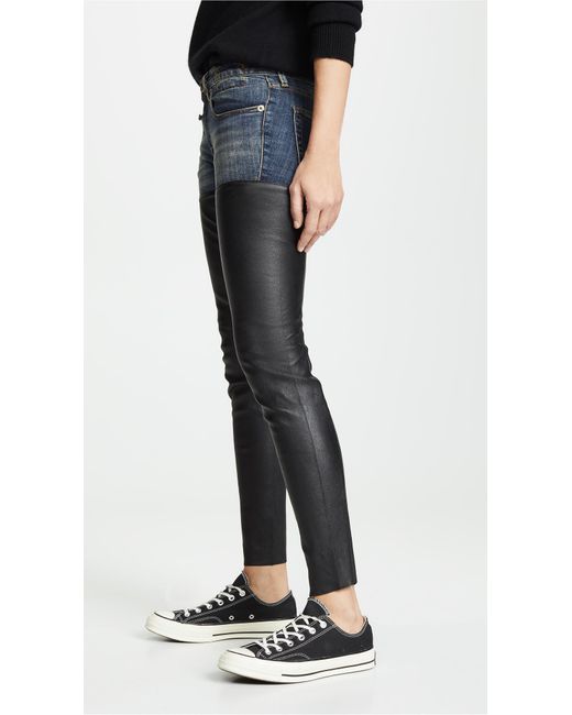 r13 leather chaps jeans