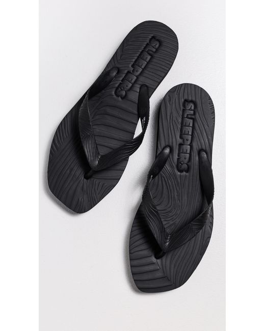 Sleeper Black Platform Flip Flops