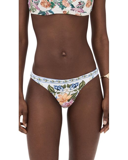 Farm Rio Brown Sweet Bloom Bouquet Full Low Bikini Bottoms