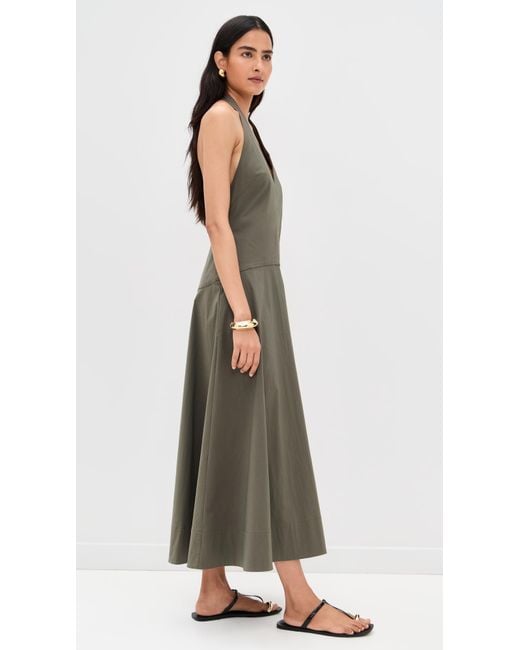 st agni green dress St. Agni Gathered Tie Dress